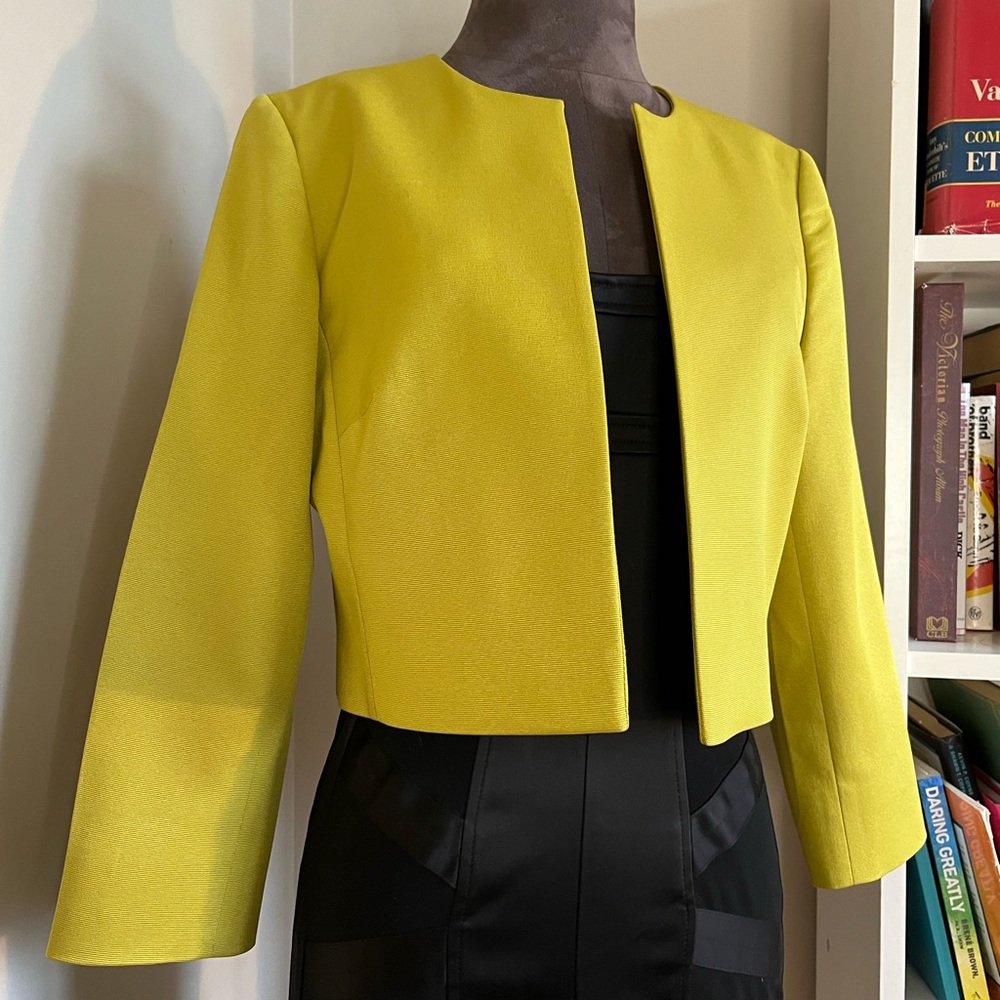 Hobbs London Lime Green Cropped Blazer Statement Piece